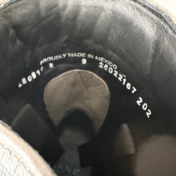 NEW Lane Boots Womens Gray Leather Canvas Mid-Calf Western Moto Style Zip Size 9 - Picture 10 of 12